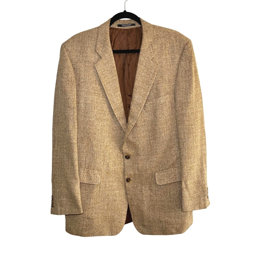 Vtg Countess Mara Masterpiece Blazer 46 Brown Two Button Suit Jacket Academia